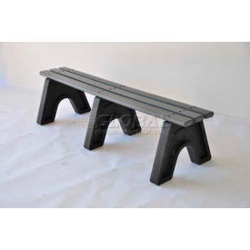 4' Recycled Plastic Sport Bench, Gray Bench/Black Frame