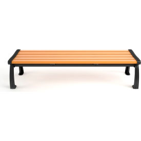 Heritage 6' Recycled Plastic Bench, Backless, Cedar/Cedar Frame