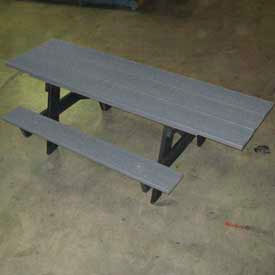 8' A Frame Picnic Table, ADA Compliant, Recycled Plastic, Gray