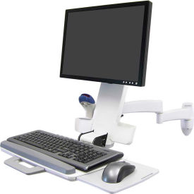 200 Series Keyboard & Monitor Wall Mount Combo Arm, White