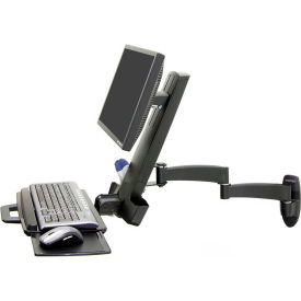 200 Series Keyboard & Monitor Wall Mount Combo Arm, Black