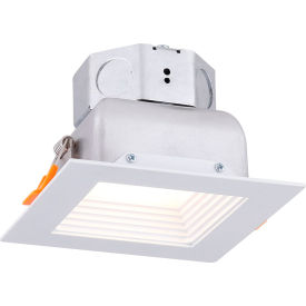 4" Square LED Baffle Recess Down Light, 9W, 120V, 3000K, White