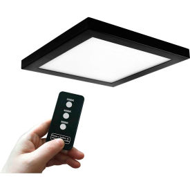 10" Round Multi-Color Temperature LED Flush Mount Light, Remote Control, 30W, 120V, Black