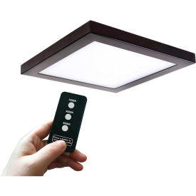 10" Round Multi-Color Temperature LED Flush Mount Light, Remote Control, 30W, 120V, Bronze