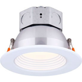 4" Round LED Baffle Recess Down Light, 9W, 120V, 3000K, White