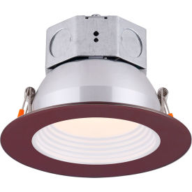4" Round LED Baffle Recess Down Light, 9W, 120V, 3000K, Bronze
