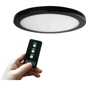 11" Round Multi-Color Temperature LED Flush Mount Light, Remote Control, 30W, 120V, Black