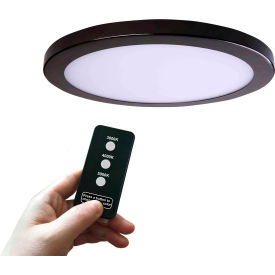 11" Round Multi-Color Temperature LED Flush Mount Light, Remote Control, 30W, 120V, Bronze