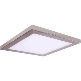 10" Square Platter LED Flush Mount Light, 30W, 120V, 3000K, Brush Nickle