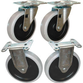 5" Swivel and Rigid Plate Caster Kit with Hardware