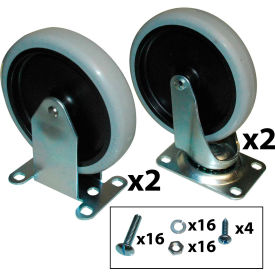 5" Swivel/Rigid Plate Caster Kit with Hardware