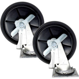 8" Swivel, Quiet Casters for Full Size Cleaning Carts - 2/Pkg