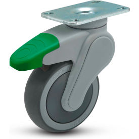 4" Avant Caster w/ Swivel Plate and Directional Lock, 2-1/2" x 3-5/8" Plate, 220 Lb. Cap.