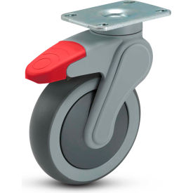 5" Avant Caster with Swivel Plate with Total Lock , 2-1/2" x 3-5/8" Plate, 220 Lb. Cap.