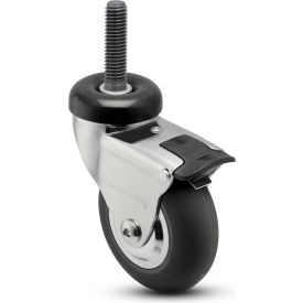 3" NeoTeq Caster with Threaded Swivel Stem and Brake, 1"H Stem, 175 Lb. Capacity
