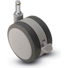 2-3/8" Softech Caster with Grip Ring Swivel Stem and Brake, 7/8"H Stem, 100 Lb. Capacity