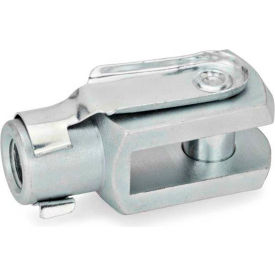 Clevis Fork Joints, Steel with Snap-on Spring Pin, Zinc Plated, 1/4 x 28, 15/16" OAL