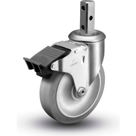 5" Caster with Square Swivel Stem and Brake, 2-1/16"H Stem, 325 Lb. Capacity