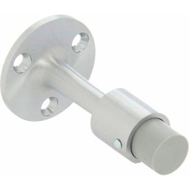 Door Stop W/ Keeper, 2-1/2" Dia, Satin Chrome