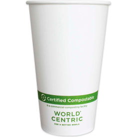 Paper Hot Cups, 16 oz, White, 1,000/Carton