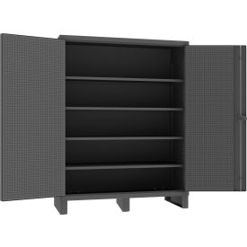 Heavy Duty Pegboard Cabinet, 12 Gauge, 60-3/16"W x 24-1/16"D x 78"H, Gray