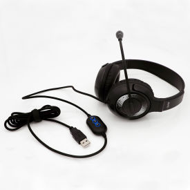 AVID AE-55 Personal On-Ear Headset with Microphone and USB Plug, Black