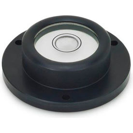 Bull's Eye Levels, Aluminum, Surface Mount, 0.67" Hub Dia, 0.98" Base Dia, Black