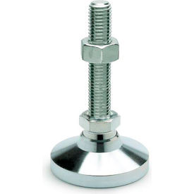 Steel Leveling Feet, Threaded Stud, 1.57" Base Dia, M12 x 1.75 Thread, 3.94" Stud