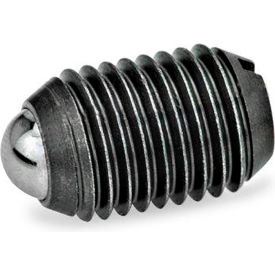 Ball Plungers, Steel, Slot, Standard Spring, 0.24" Plunger Dia., Black, 0.75"L