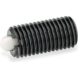 Spring Plungers, Plastic, Nose Pin, Standard Spring, 0.24" Plunger Dia, Black, 1.1" Length