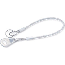 Retaining Cables, SS, 1 Key Ring and Mounting Tab, 7.87"L, 0.55" Key Ring Dia.