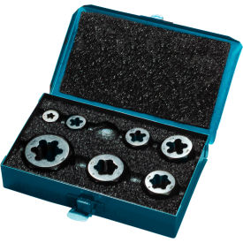 7PC 49M Carbon Steel Bright Hexagon Rethreading Die Set