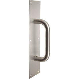 Pull Plate, 4"L x 16"H x 1, Satin Stainless Steel, 8" CTC