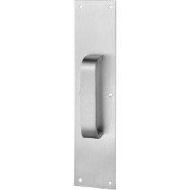 Pull Plate, 4"L x 16"H x 3/8, Satin Stainless Steel, 6" CTC