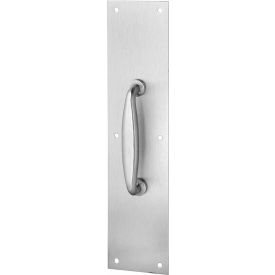 Pull Plate, 4"L x 16"H, Satin Stainless Steel, 5-1/2" CTC