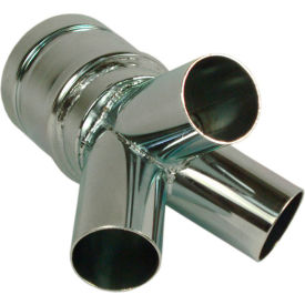 Vacuum To Hose Connecter, 3 Way Branch, Galvanized Steel