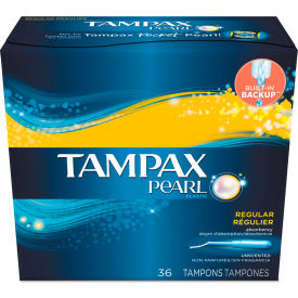 Tampax Pearl Regular Tampons, 36/Box, 12 Box/Carton