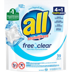 Free and Clear Super Concentrated Laundry Detergent, 39 Pacs/Pack, 6 Packs/Case