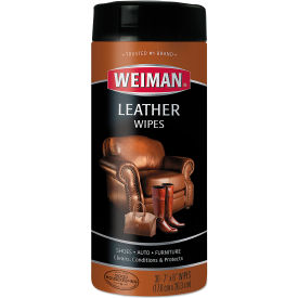 Leather Wipes, 7" x 8", 30 Wipes/Canister, 4 Canisters/Case