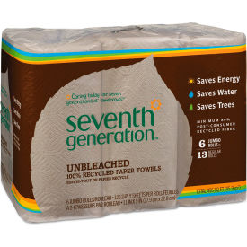 100% Recycled Paper Towel Rolls, 11" x 9", 120 Towels/Roll, 6 Rolls/Case