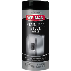 Stainless Steel Wipes, 7" x 8", 30 Wipes/Canister, 4 Canisters/Case