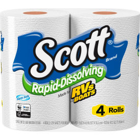 Rapid-Dissolving Toilet Paper, Septic Safe, 1-Ply, White, 231 Sheets/Roll, 48/Case