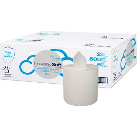 Center-Pull Towel, 2-Ply, 7.6" x 9", White, 600 Towels/Roll, 6 Rolls/CS