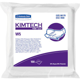 Critical Task Wipers, Flat Double Bag, Spunlace Material, 9" x 9" Size, White, 100 Wipers/Pack, 5 Packs/Case