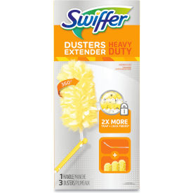 Heavy Duty Dusters, Plastic Handle Extends to 3 ft, 1 Handle and 3 Dusters/Kit