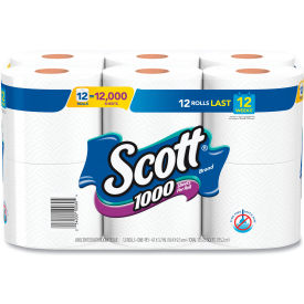 Toilet Paper, Septic Safe, 1-Ply, White, 1000 Sheets/Roll, 12 Rolls/Pack, 4 Pack/Case