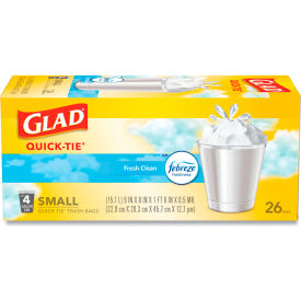 OdorShield Quick-Tie Small Trash Bags, 4 Gal, 0.5 mil, 8" x 18", White, 156/Case