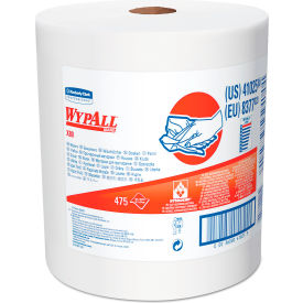 WypAll X80 Cloths with HYDROKNIT, Jumbo Roll, 12-1/2" x 13-2/5", White, 475/Roll