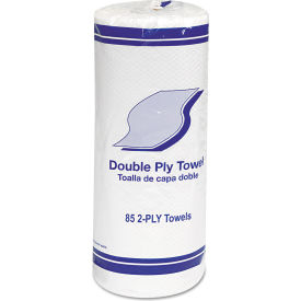 Kitchen Roll Towels, 2-Ply, White, 85/Roll, 30 Rolls/Case