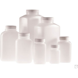 500ml Natural HDPE Oblong Bottle with 43-400 White PP Cap, 24/Pack